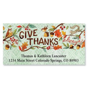 Give Thanks Branches Deluxe Return Address Labels