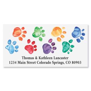 Watercolor Paws Deluxe Return Address Labels