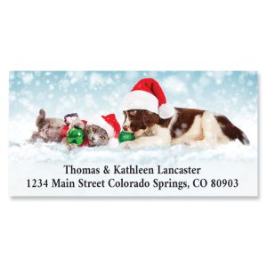 Christmas Fur Friends Deluxe Return Address Labels
