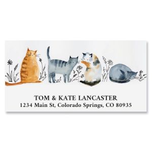 Cat Party Deluxe Return Address Labels