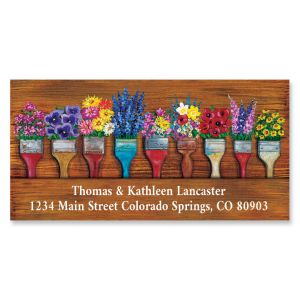 Paint with Flowers Deluxe Return Address Labels