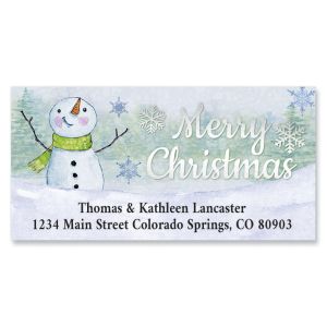 Snowflake Snowman Deluxe Return Address Labels