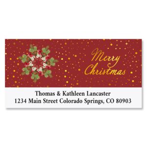 Sparkling Wreath Deluxe Return Address Labels