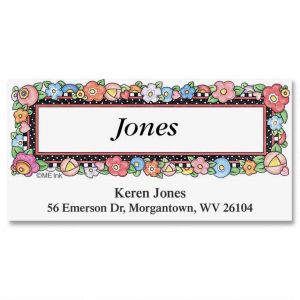 Mary's Bright Blossoms Deluxe Return Address Labels