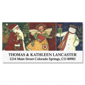 Quilted Christmas Deluxe Address Labels