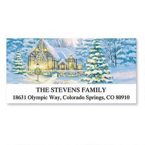 Christmas Cottage Deluxe Return Address Labels