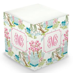 Custom Chinoiserie Sticky Memo Cube