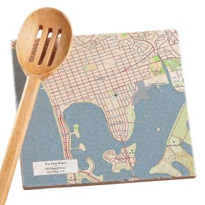 Classic Map Personalized Marble Trivet