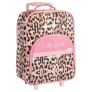 Pink Leopard Rolling Personalized Luggage