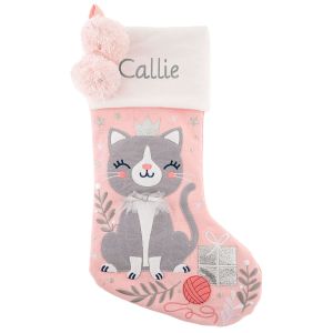 Cat Embroidered Christmas Stocking by Stephen Joseph®