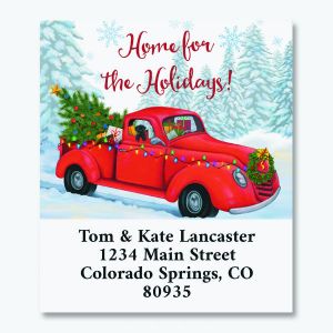 Home For The Holidays Truck Select Return Address Labels