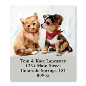 Puppy And Kitty Select Return Address Labels