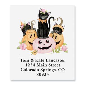 Cats On Pumpkins Select Return Address Labels