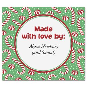 Jolly Candy Canes  Personalized Goodie Labels