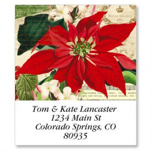 Winter Joy Poinsettia Select Address Labels