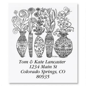 Black & White Decorative Vases Select Return Address Labels