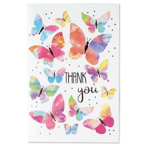 Butterfly Dream Deluxe Foil Thank You Note Cards
