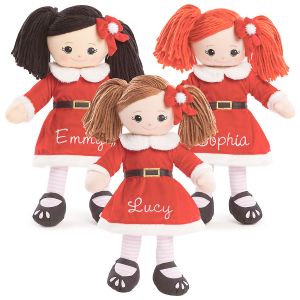 Custom Rag Doll in Santa Dress