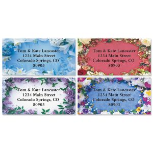 Floral Collage Border Address Labels  (12 Designs)