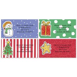 Holiday Doo Dads  Border Address Labels  (4 Designs)