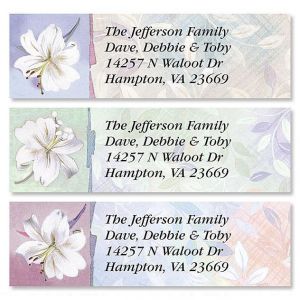 White Lilies Classic Return Address Labels  (3 Designs)