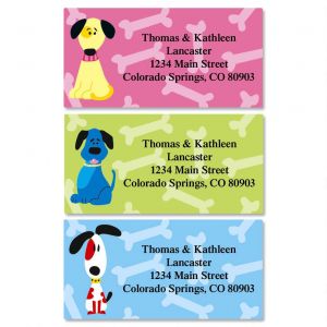 Colorful Dogs Border Address Labels  (3 Designs)