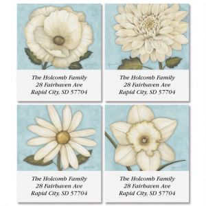 White Petals Select Return Address Labels  (4 Designs)