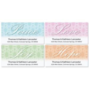 Peace, Love, Joy, Hope Deluxe Return Address Labels  (4 Designs)