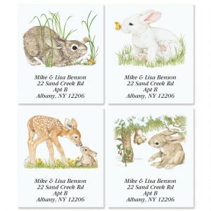Bunny Spring by Linda K. Powell Select Return Address Labels  (4 Designs)