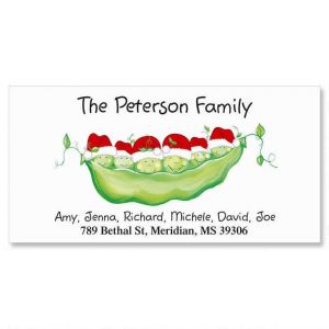 Santa Peas in a Pod Family Deluxe Address Labels