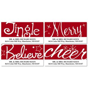 Red & White Christmas Deluxe Address Labels  (4 Designs)