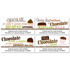 Chocolate Deluxe Return Address Labels  (4 Designs)