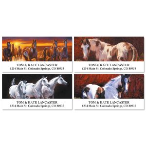150 Personalized Return Address Labels Horses Mare & Foal