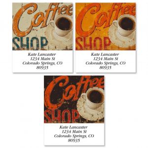 Coffee Shop Select Address Labels  (3 Designs)