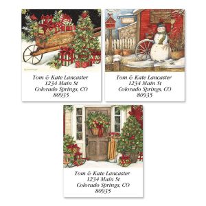cpc1 30 Return Address Labels Christmas Primitive Country Buy 3 get 1 free 