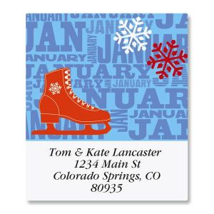 Graphic Style Select Return Address Labels  (12 Monthly Designs)