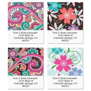 Floral Paisley Select Address Labels  (4 Designs)