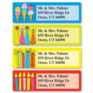 Bold Birthday Classic Return Address Labels  (4 Designs)
