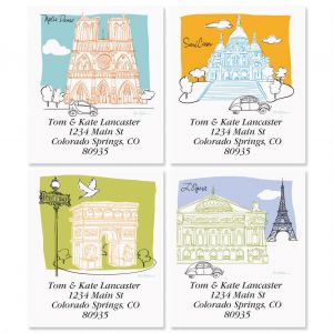 Paris Sketchbook Select Return Address Labels  (4 Designs)