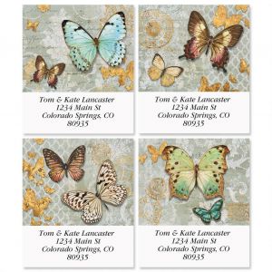 Gilded Butterflies Select Return Address Labels  (4 Designs)