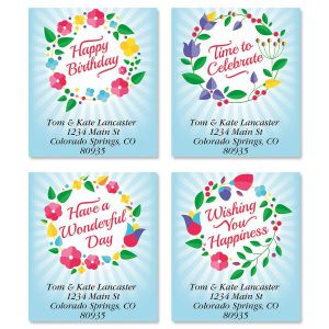 Wreath Blooms Select Address Labels  (4 Designs)