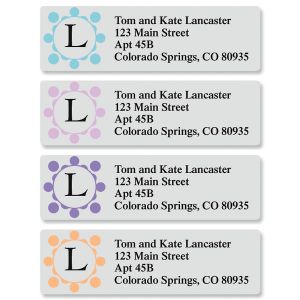 Cosmo Dots Initial Classic Return Address Labels  (4 Designs)