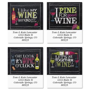 Wine Time Select Return Address Labels  (4 Designs)