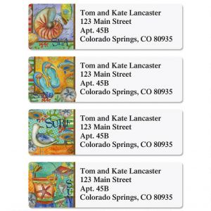 At The Beach Classic Address Labels  (4 Designs)