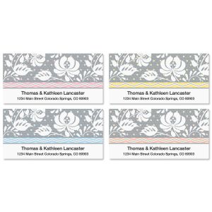 Gray Botanical Deluxe Return Address Labels  (4 Designs)