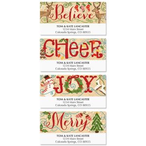 Country Christmas Deluxe Return Address Labels (4 Designs)