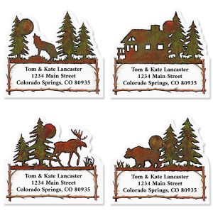 Country Lodge Diecut Return Address Labels  (4 Designs)
