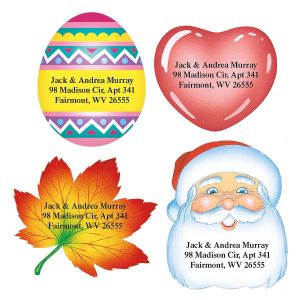Holidays Year-Round Diecut Address Labels  (12 Designs)