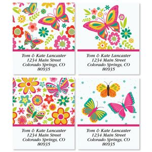 Happy Butterflies Select Return Address Labels (4 Designs)