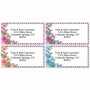 Floral Postal Border Return Address Labels (4 Designs)
